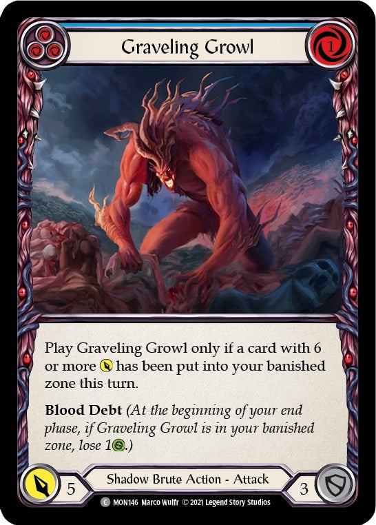 Image for Graveling Growl (Blue) (MON146) (Monarch) - Flesh and Blood TCG