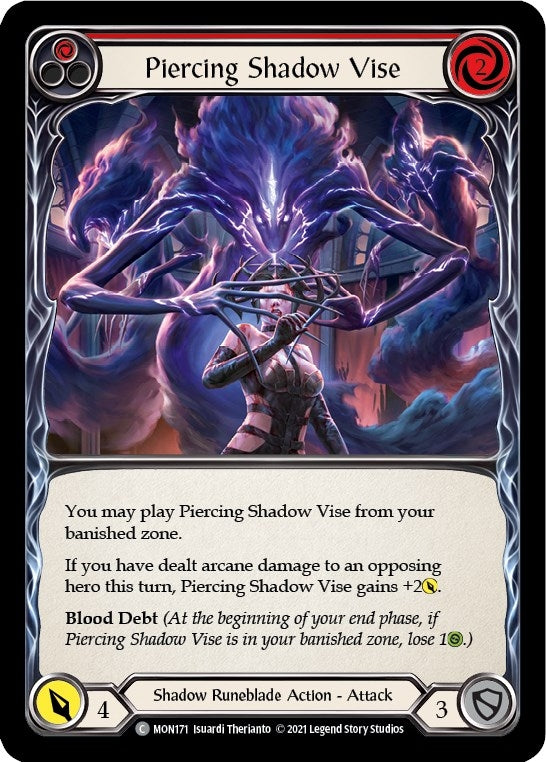 Image for Piercing Shadow Vise (Red) (MON171) (Monarch) - Flesh and Blood TCG
