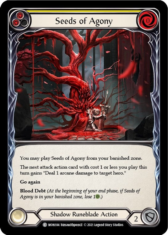 Image for Seeds of Agony (Yellow) (MON184) (Monarch) - Flesh and Blood TCG