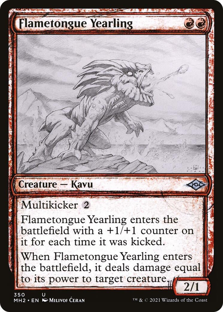 Flametongue Yearling (Showcase) (350) (Modern Horizons 2)