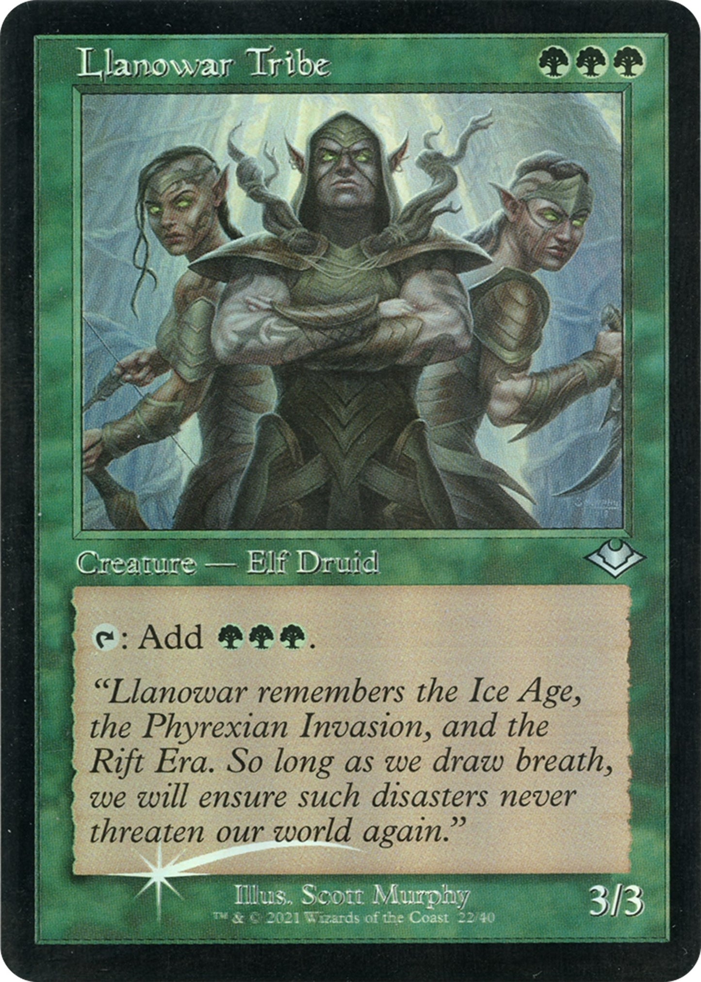 Image for Llanowar Tribe (Retro Frame) (Foil Etched) (22) (Modern Horizons) - Magic: The Gathering