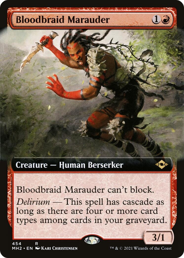 Image for Bloodbraid Marauder (Extended Art) (454) (Modern Horizons 2) - Magic: The Gathering