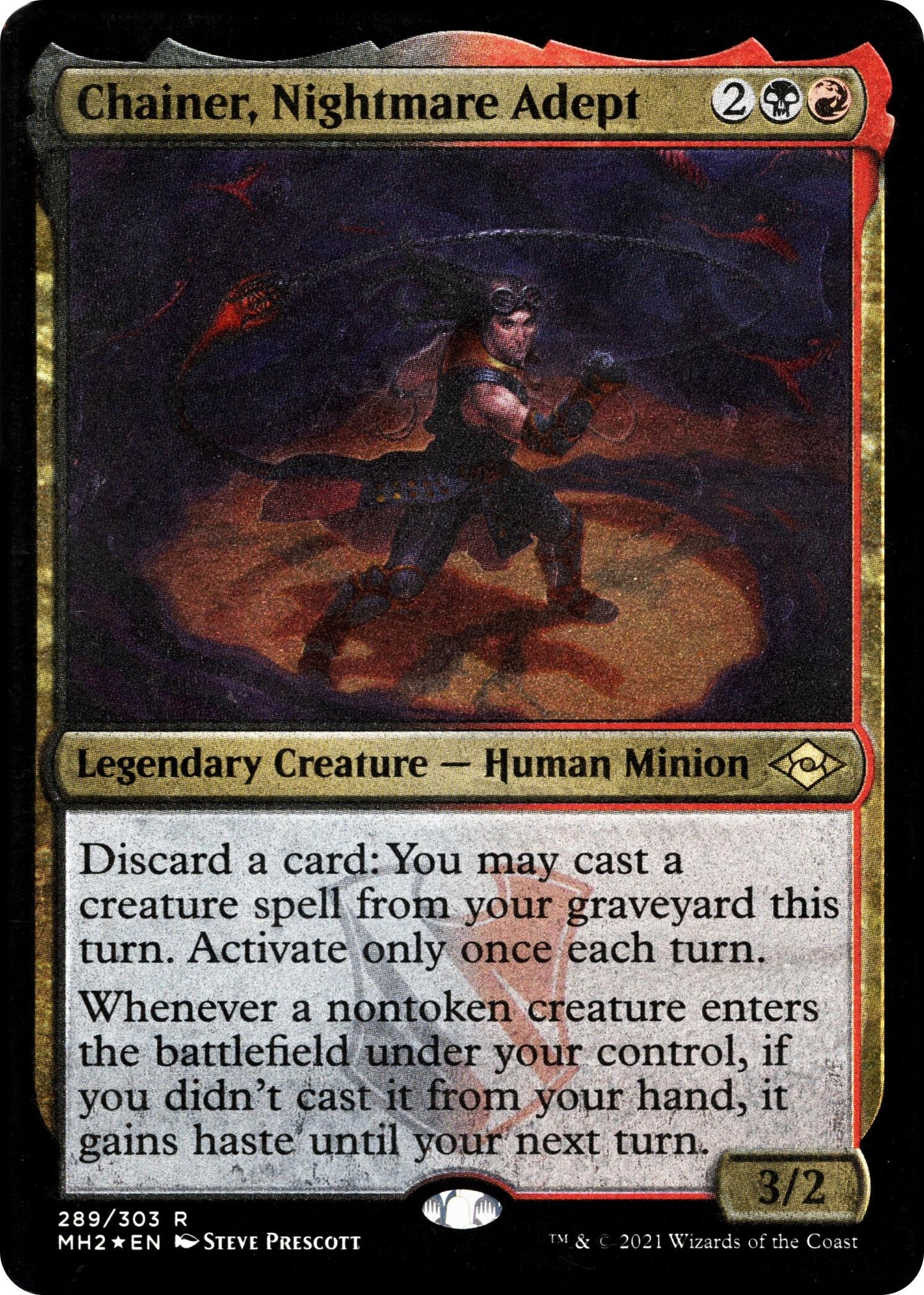 Image for Chainer, Nightmare Adept (Foil Etched) (289) (Modern Horizons 2) - Magic: The Gathering