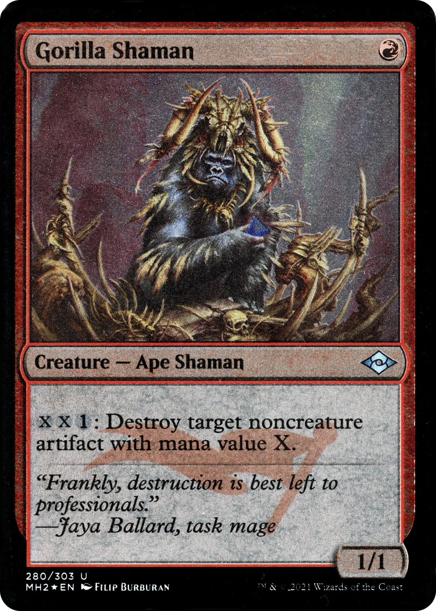 Image for Gorilla Shaman (Foil Etched) (280) (Modern Horizons 2) - Magic: The Gathering