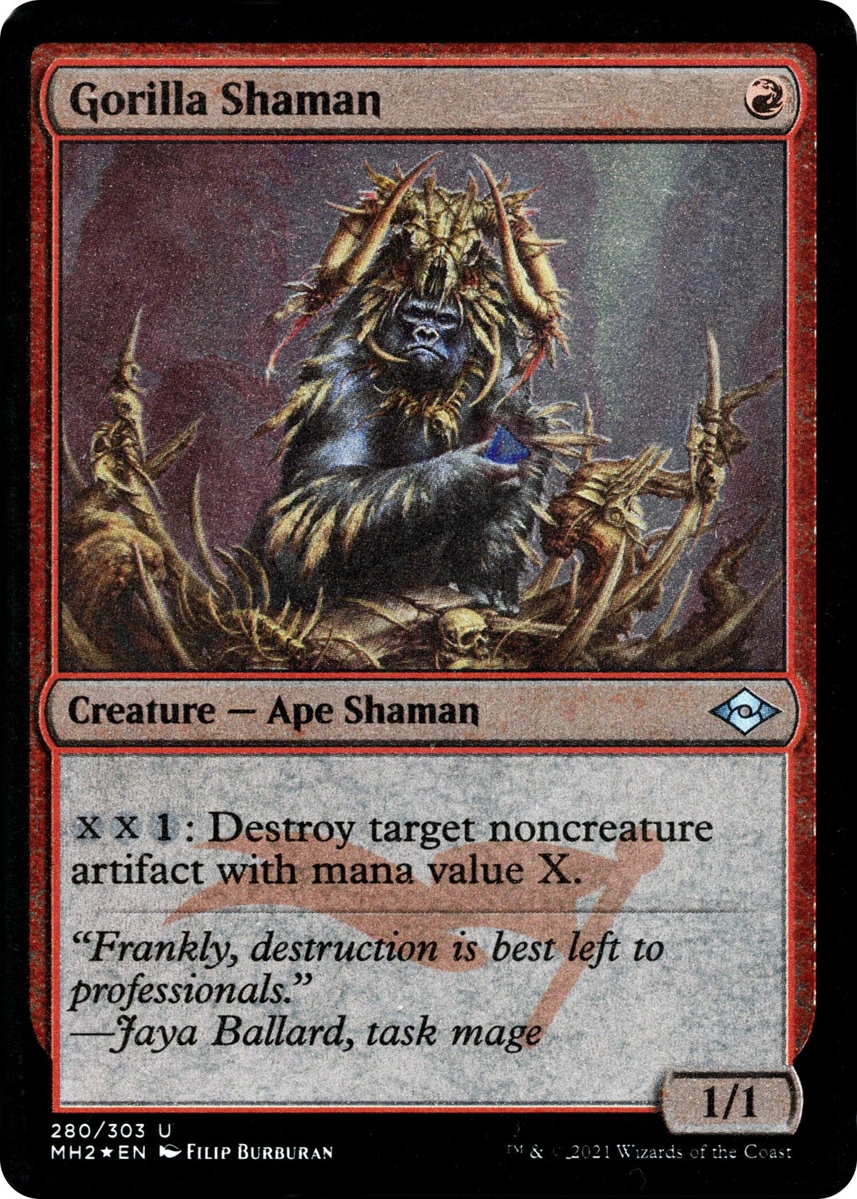 Image for Gorilla Shaman (Foil Etched) (280) (Modern Horizons 2) - Magic: The Gathering
