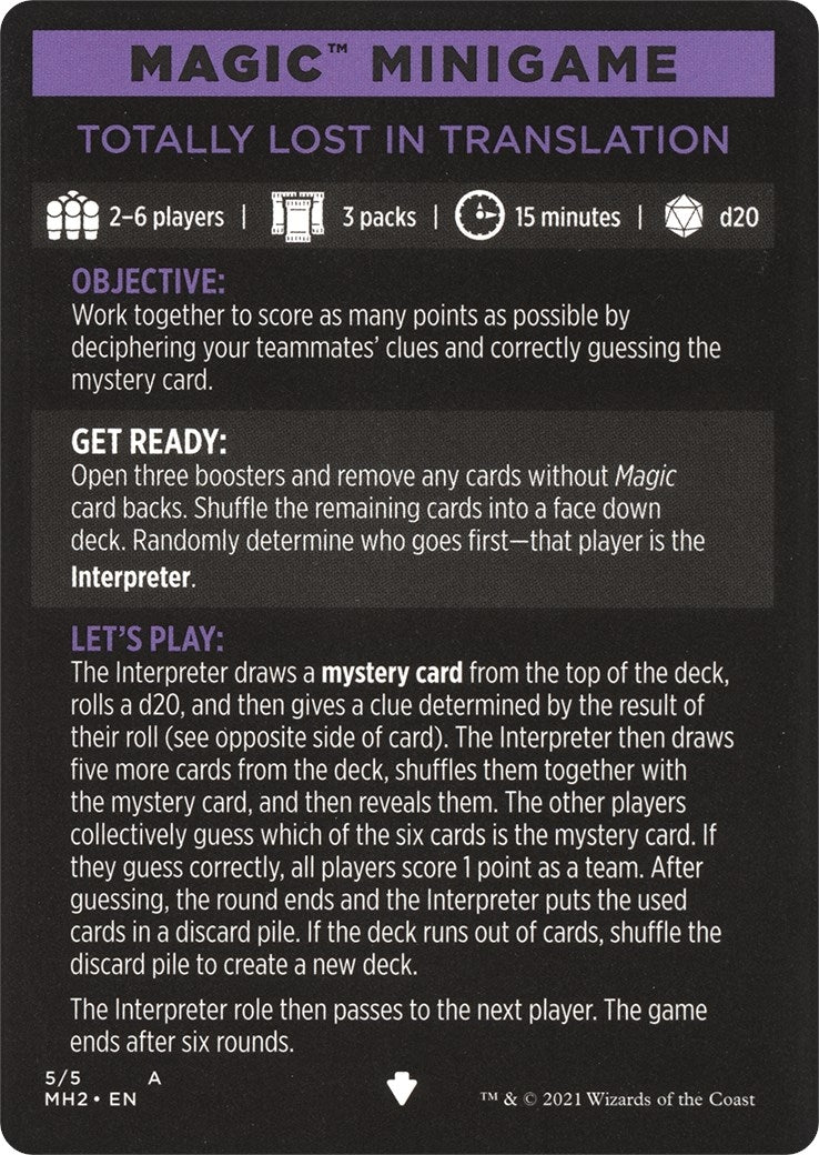 Magic Minigame: Totally Lost in Translation (5) (Modern Horizons 2)