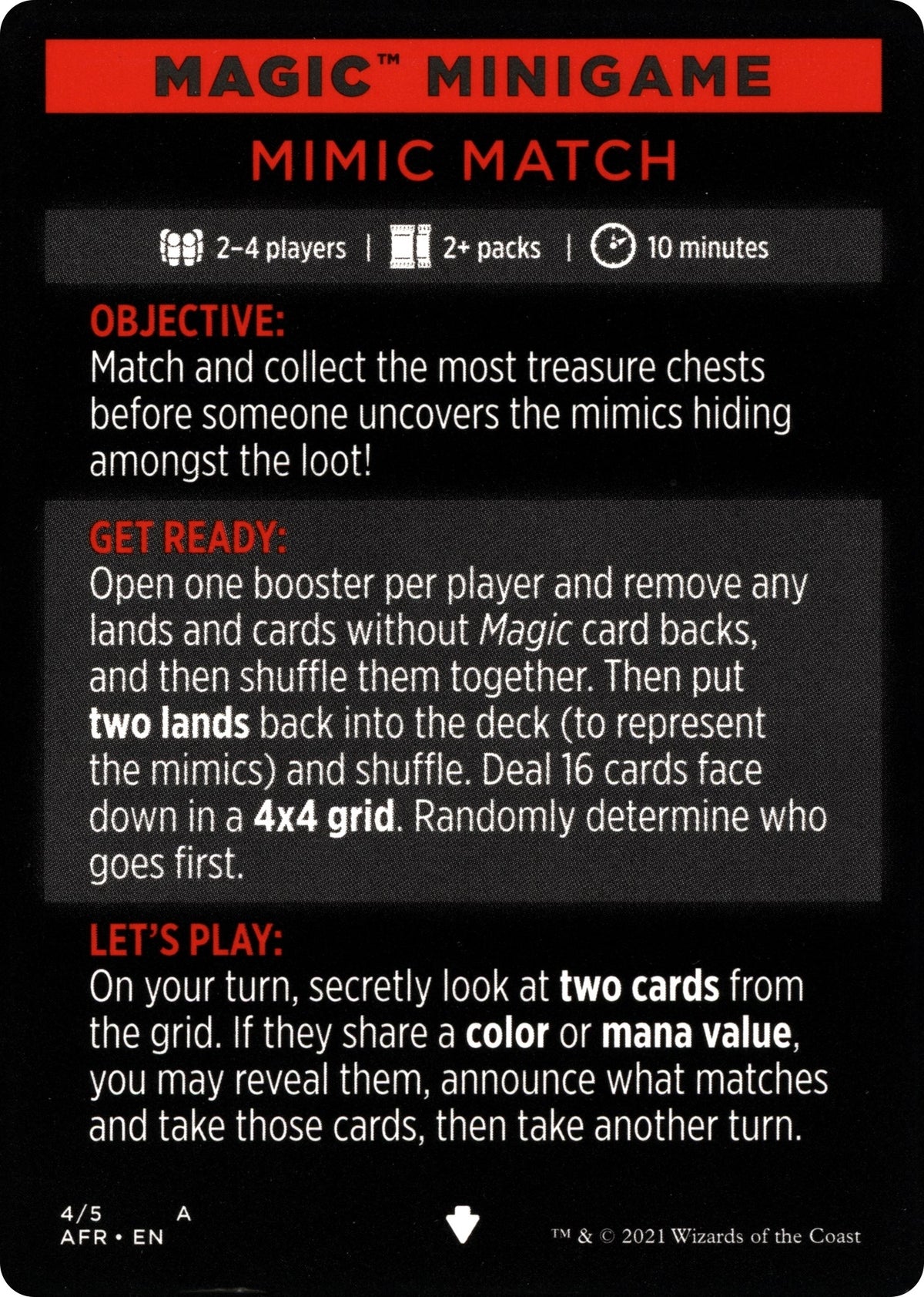 Image for Magic Minigame: Mimic Match (4) (Adventures in the Forgotten Realms) - Magic: The Gathering