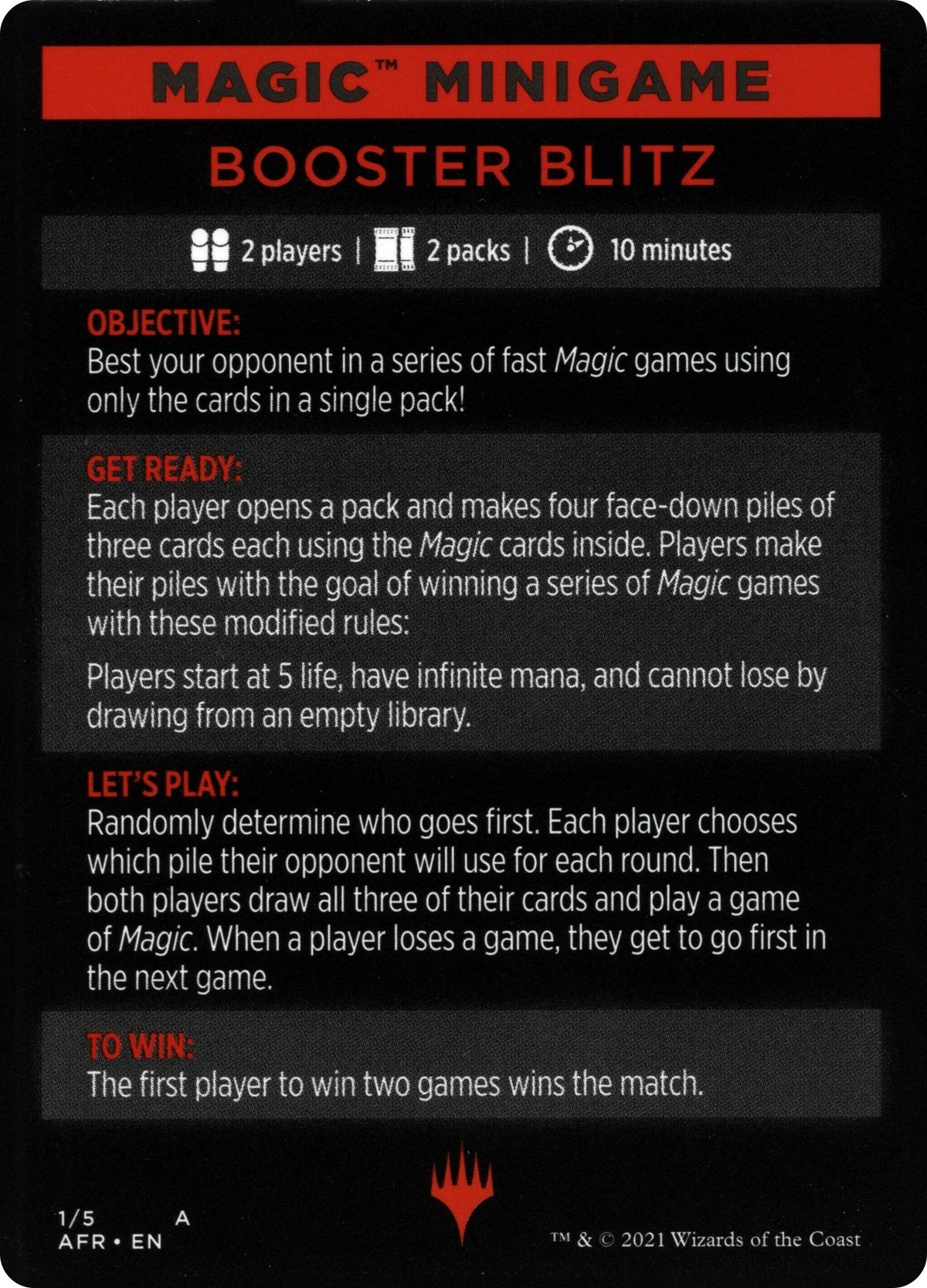 Image for Magic Minigame: Booster Blitz (1) (Adventures in the Forgotten Realms) - Magic: The Gathering