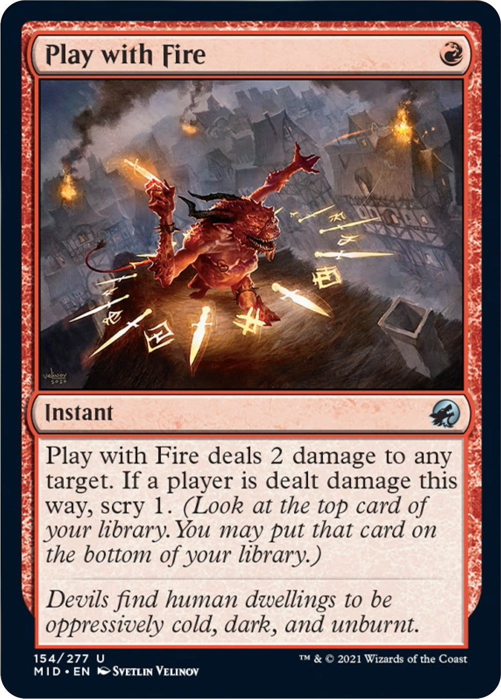 Image for Play with Fire (154) (Innistrad: Midnight Hunt) - Magic: The Gathering