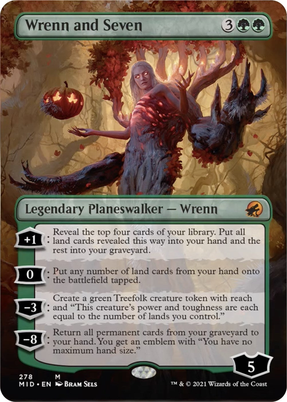 Image for Wrenn and Seven (Borderless) (278) (Innistrad: Midnight Hunt) - Magic: The Gathering