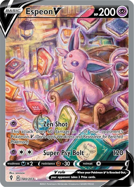 Espeon V (Alternate Full Art) (180/203) (SWSH07: Evolving Skies)