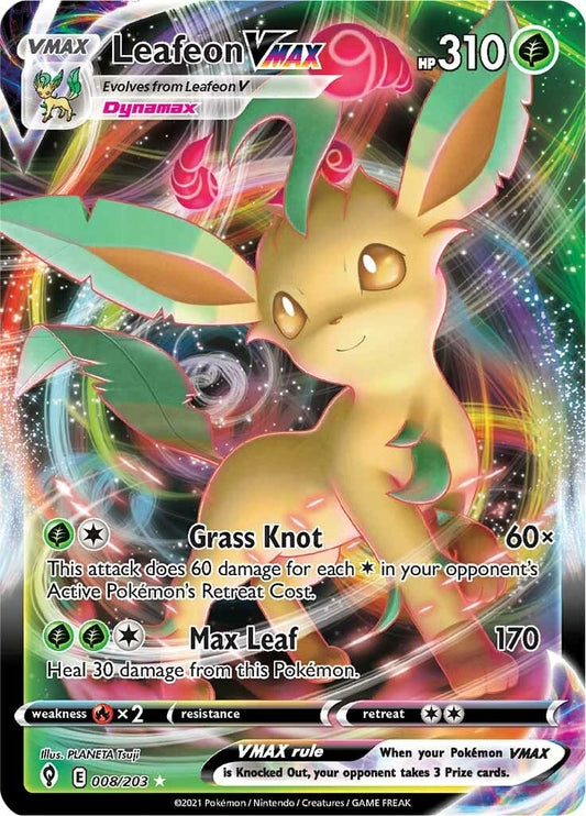 Leafeon VMAX (008/203) (SWSH07: Evolving Skies)