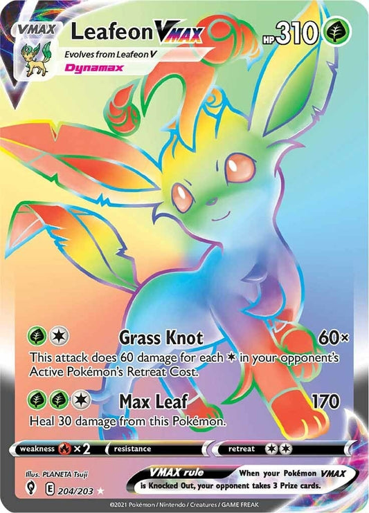 Leafeon VMAX (Secret) (204/203) (SWSH07: Evolving Skies)