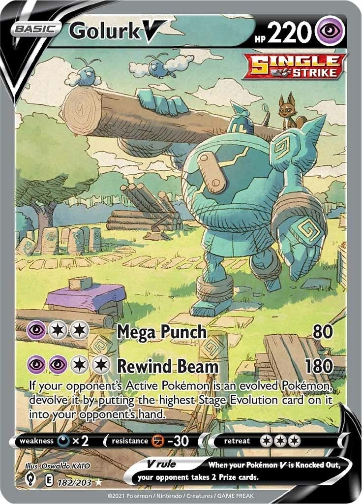 Golurk V (Alternate Full Art) (182/203) (SWSH07: Evolving Skies)