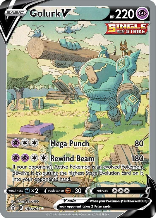 Golurk V (Alternate Full Art) (182/203) (SWSH07: Evolving Skies)