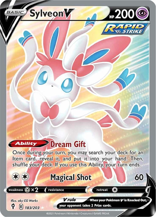 Sylveon V (Full Art) (183/203) (SWSH07: Evolving Skies)