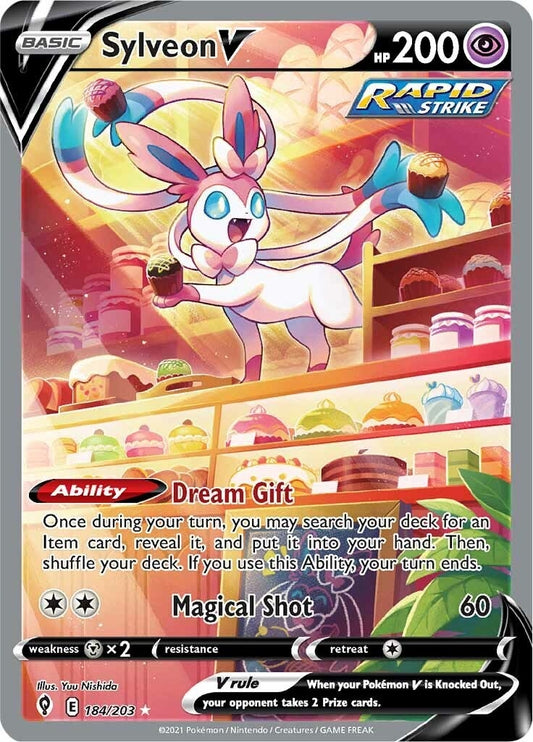 Sylveon V (Alternate Full Art) (184/203) (SWSH07: Evolving Skies)