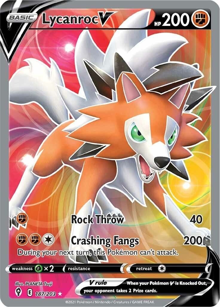 Lycanroc V (Full Art) (187/203) (SWSH07: Evolving Skies)
