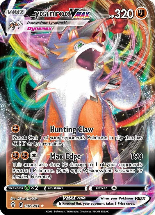 Lycanroc VMAX (092/203) (SWSH07: Evolving Skies)