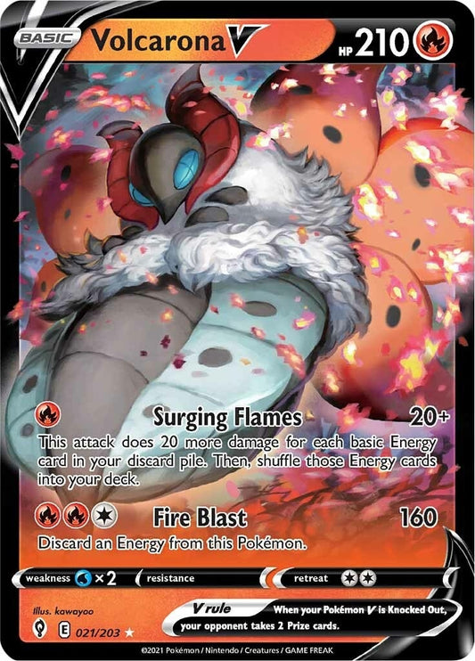 Volcarona V (021/203) (SWSH07: Evolving Skies)