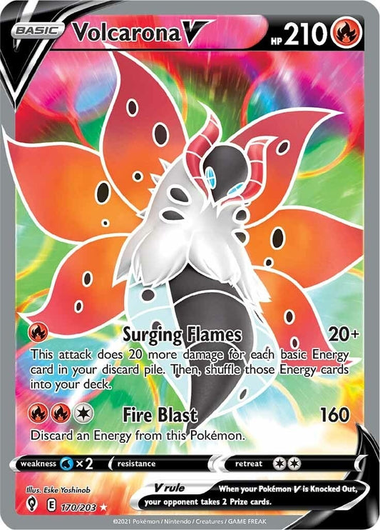 Volcarona V (Full Art) (170/203) (SWSH07: Evolving Skies)