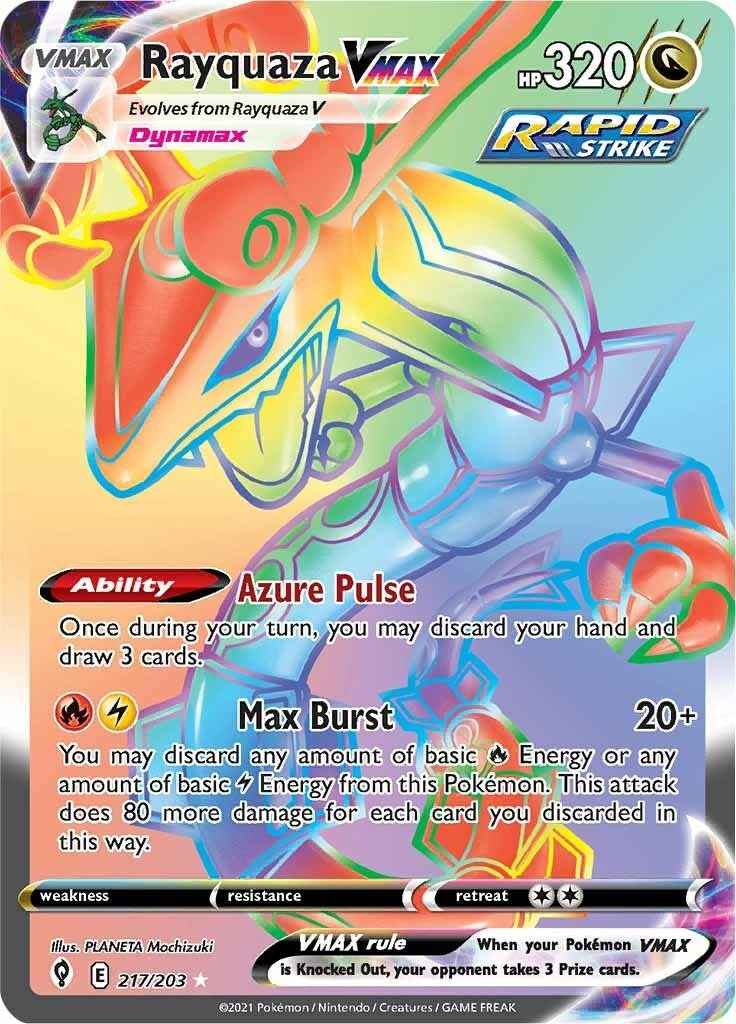 Rayquaza VMAX (Secret) (217/203) (SWSH07: Evolving Skies)
