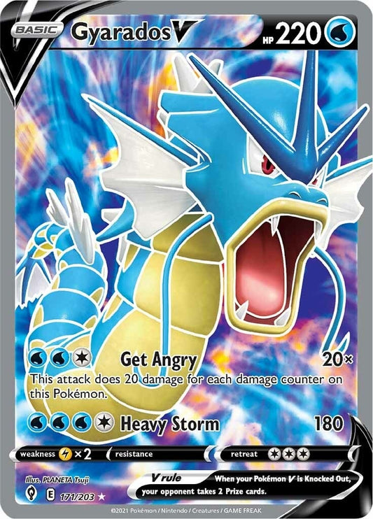 Gyarados V (Full Art) (171/203) (SWSH07: Evolving Skies)