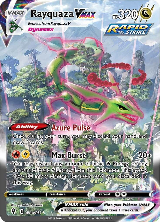 Rayquaza VMAX (Alternate Art Secret) (218/203) (SWSH07: Evolving Skies)