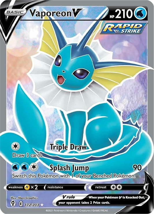 Vaporeon V (Full Art) (172/203) (SWSH07: Evolving Skies)