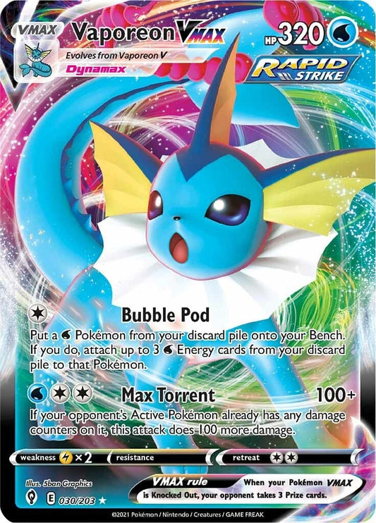 Vaporeon VMAX (030/203) (SWSH07: Evolving Skies)