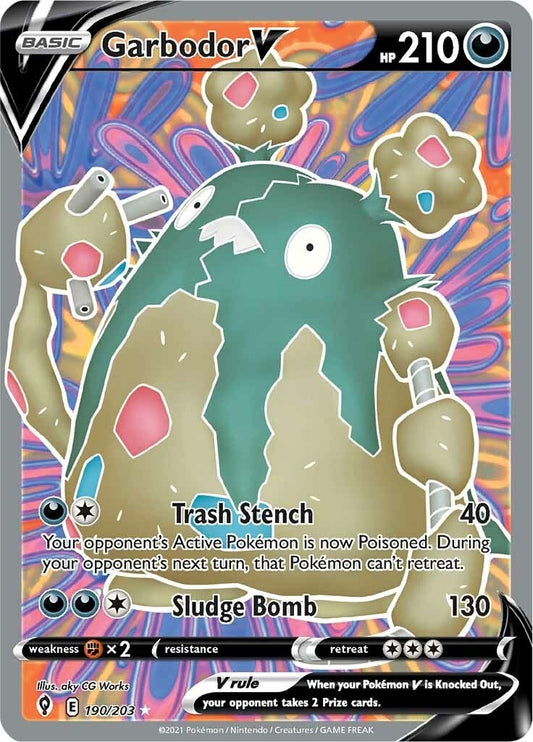Garbodor V (Full Art) (190/203) (SWSH07: Evolving Skies)