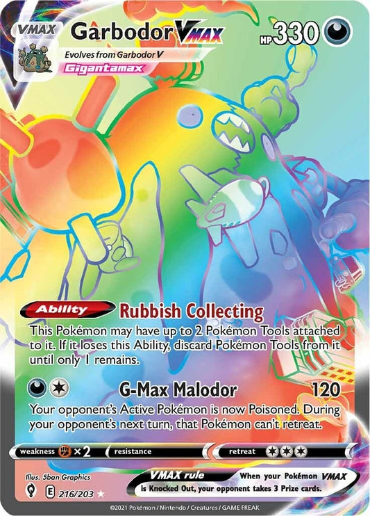 Garbodor VMAX (Secret) (216/203) (SWSH07: Evolving Skies)
