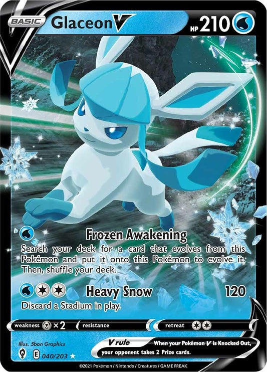 Glaceon V (040/203) (SWSH07: Evolving Skies)