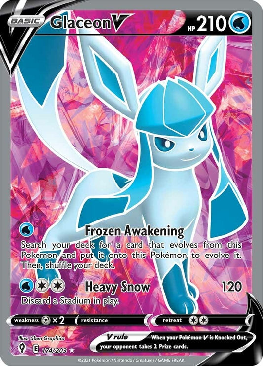 Glaceon V (Full Art) (174/203) (SWSH07: Evolving Skies)