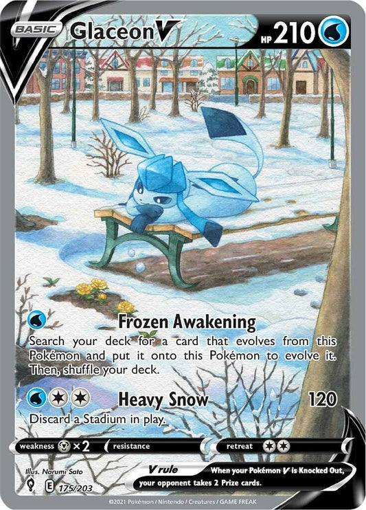 Glaceon V (Alternate Full Art) (175/203) (SWSH07: Evolving Skies)