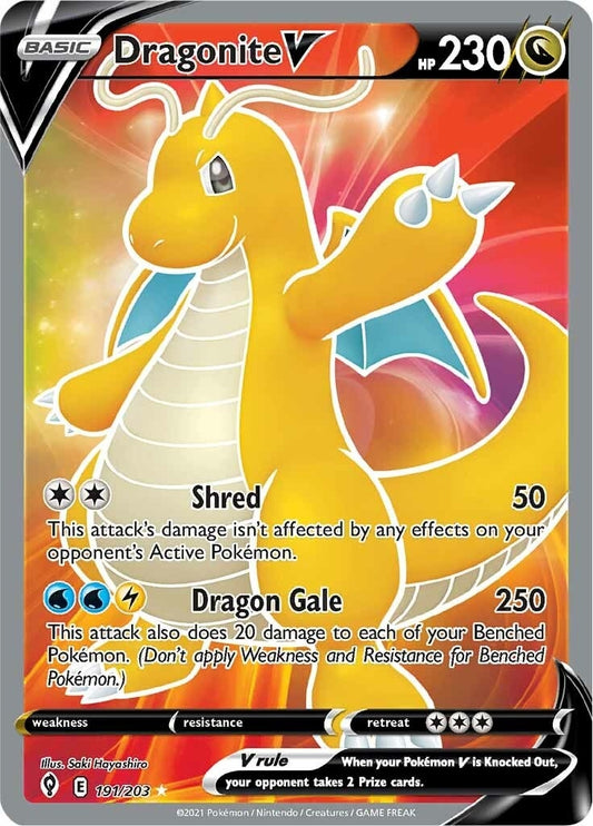 Dragonite V (Full Art) (191/203) (SWSH07: Evolving Skies)