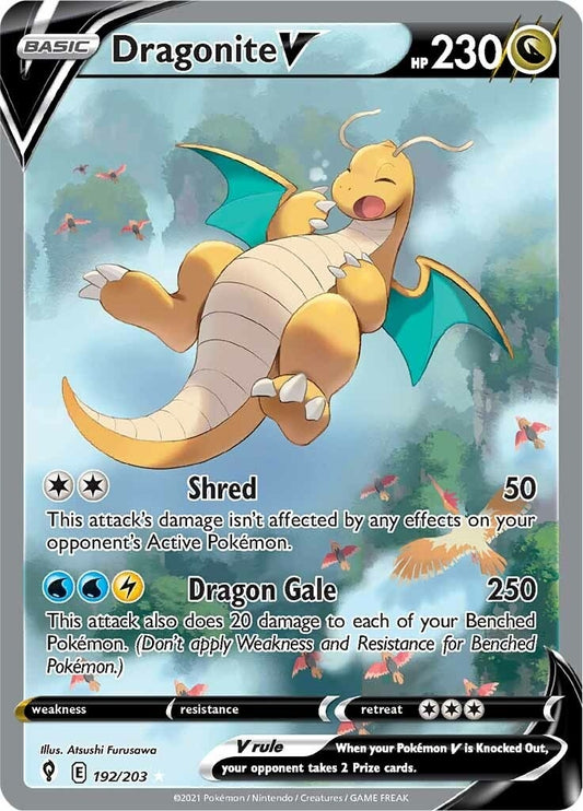 Dragonite V (Alternate Full Art) (192/203) (SWSH07: Evolving Skies)