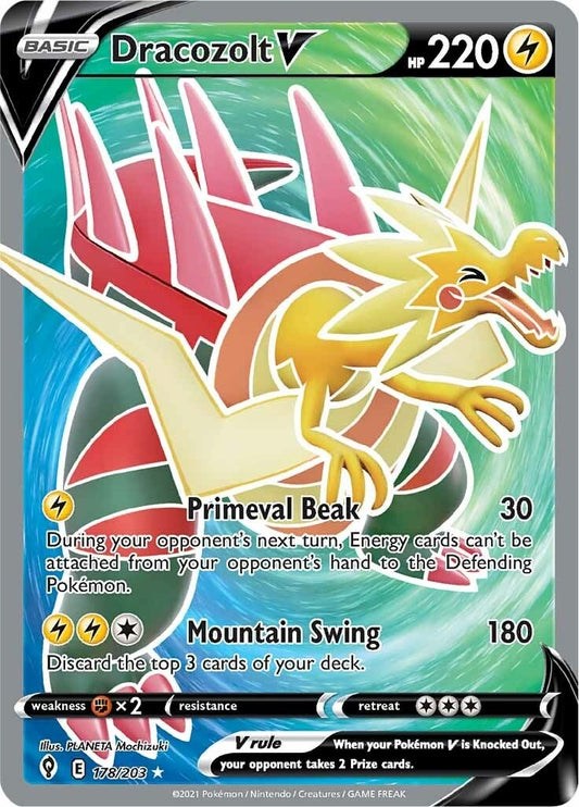 Dracozolt V (Full Art) (178/203) (SWSH07: Evolving Skies)