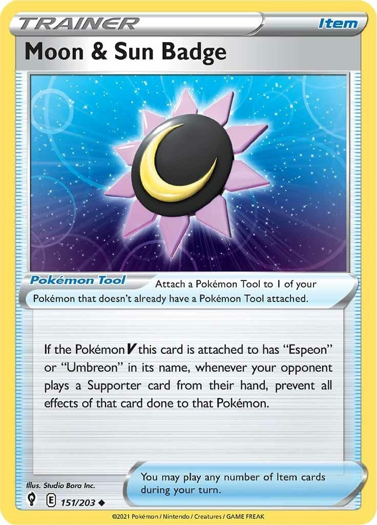 Moon & Sun Badge (151/203) (SWSH07: Evolving Skies)
