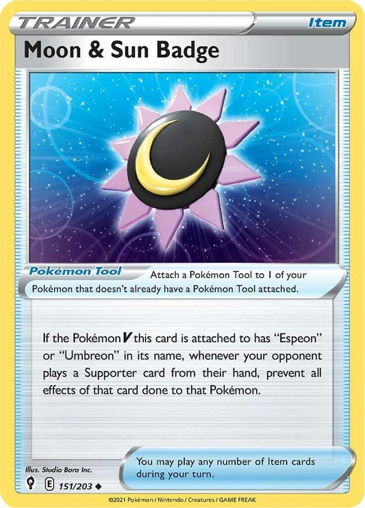 Moon & Sun Badge (151/203) (SWSH07: Evolving Skies)