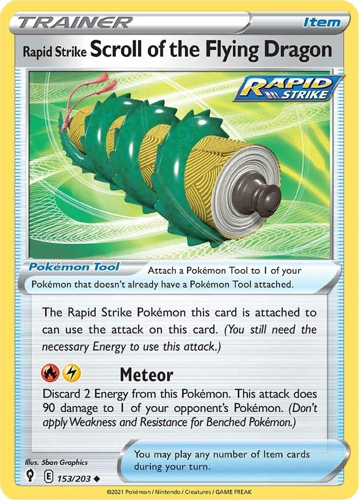 Rapid Strike Scroll of the Flying Dragon (153/203) (SWSH07: Evolving Skies)