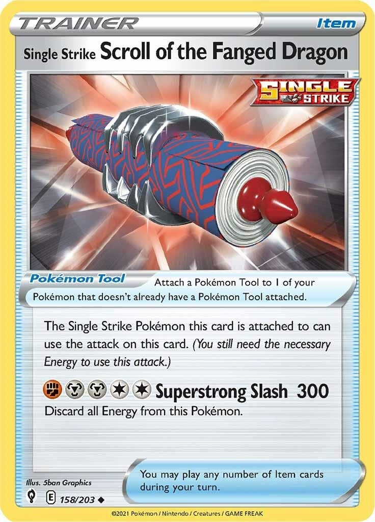 Single Strike Scroll of the Fanged Dragon (158/203) (SWSH07: Evolving Skies)