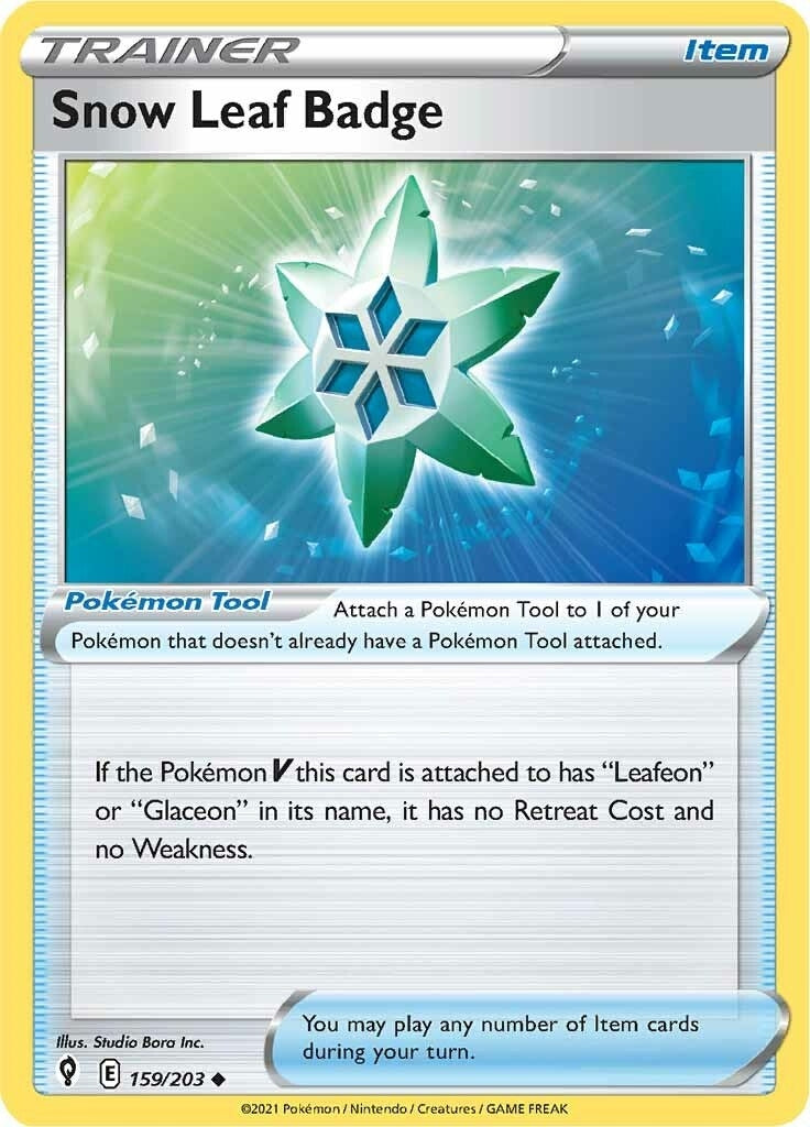 Snow Leaf Badge (159/203) (SWSH07: Evolving Skies)