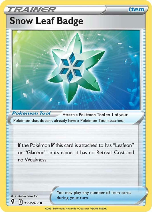 Snow Leaf Badge (159/203) (SWSH07: Evolving Skies)