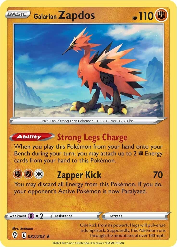 Galarian Zapdos (082/203) (SWSH07: Evolving Skies)