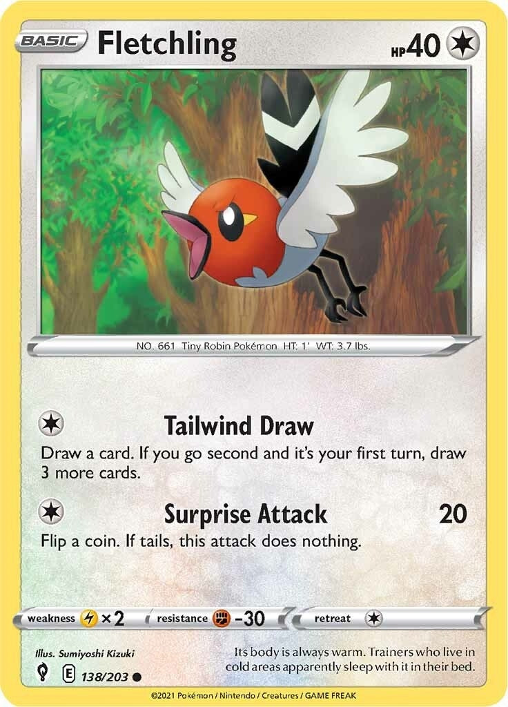 Fletchling (138/203) (SWSH07: Evolving Skies)