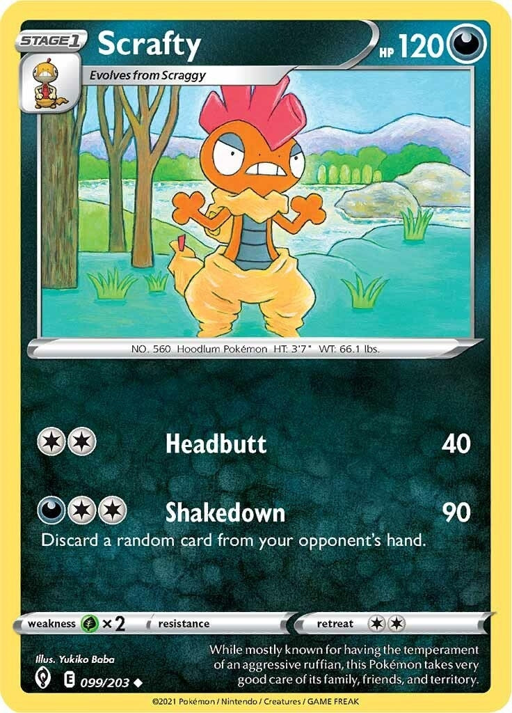 Scrafty (099/203) (SWSH07: Evolving Skies)