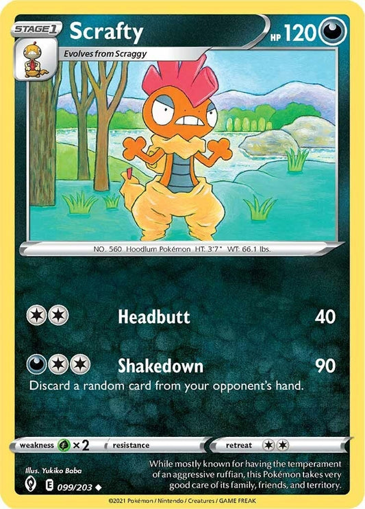 Scrafty (099/203) (SWSH07: Evolving Skies)