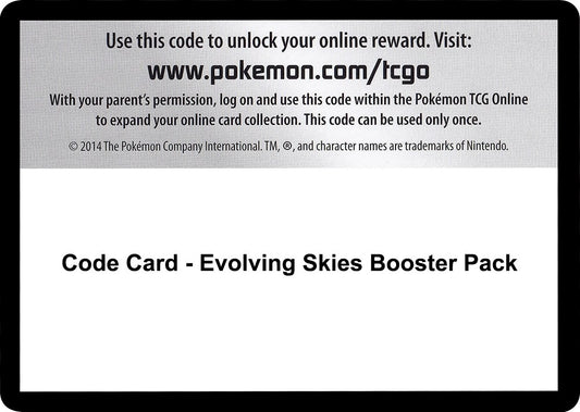 Code Card - Evolving Skies Booster Pack (SWSH07: Evolving Skies)