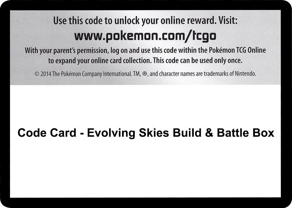 Code Card - Evolving Skies Build & Battle Box (SWSH07: Evolving Skies)